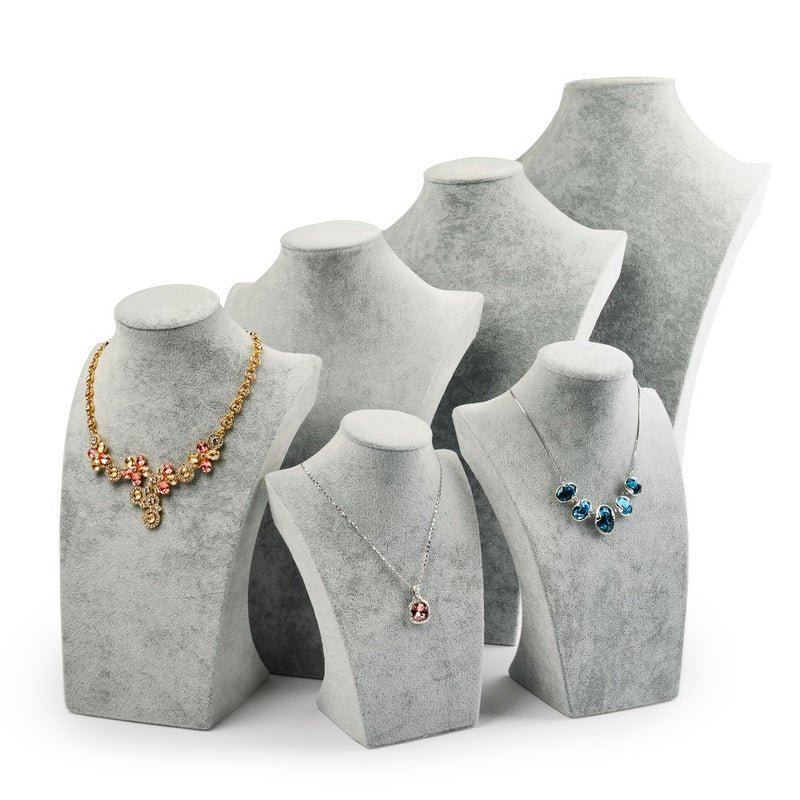 Oirlv Velvet 3-Dimensional Jewelry Stand Necklace Pendant Chain Jewelry Bust Display Holder (H15.16) - Image 5